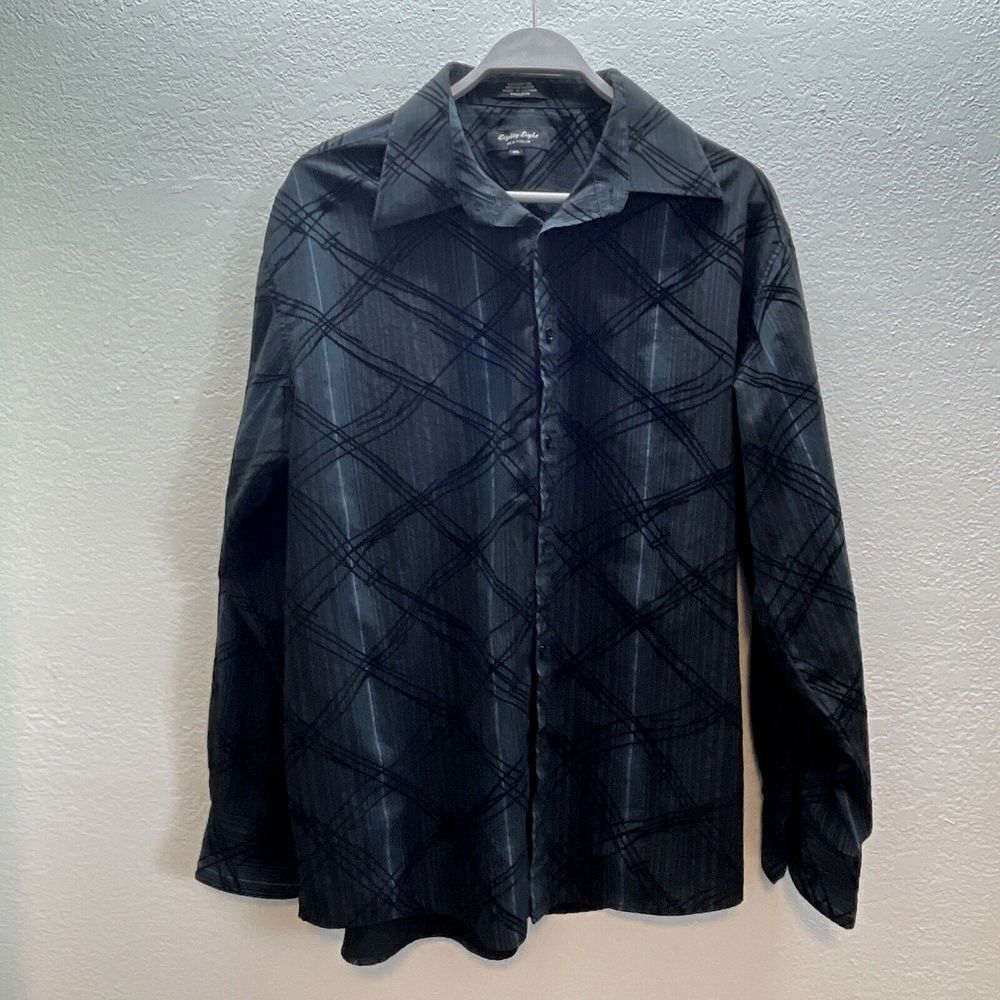 Eighty Eight Platinum Men's‎ Shirt Black  Blue Striping Size XL